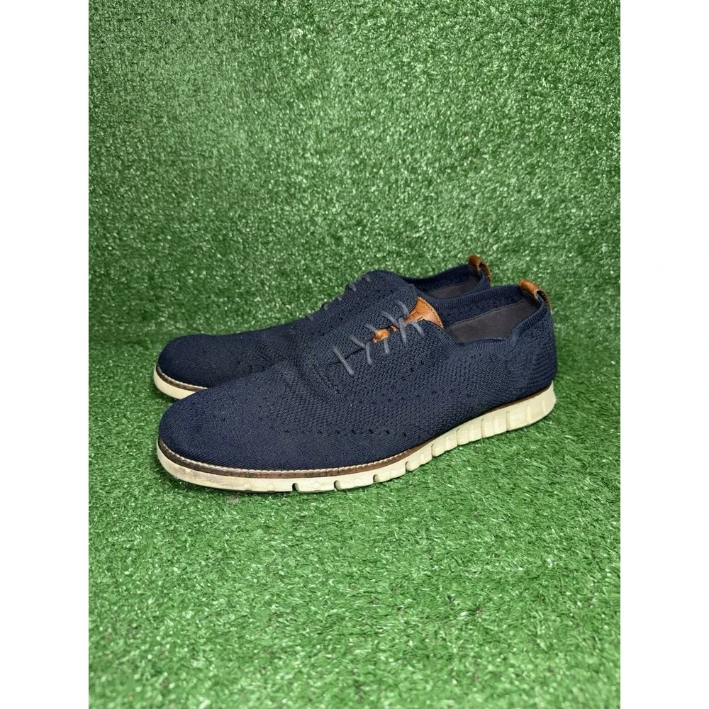 Cole Haan Zero Grand Men Size‎ 13 Blue Mesh Wingtip Oxfords Casual Comfort Shoes